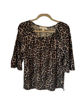 MICHAEL Michael Kors Women’s Leopard Print Blouse Bell Sleeves Size Medium